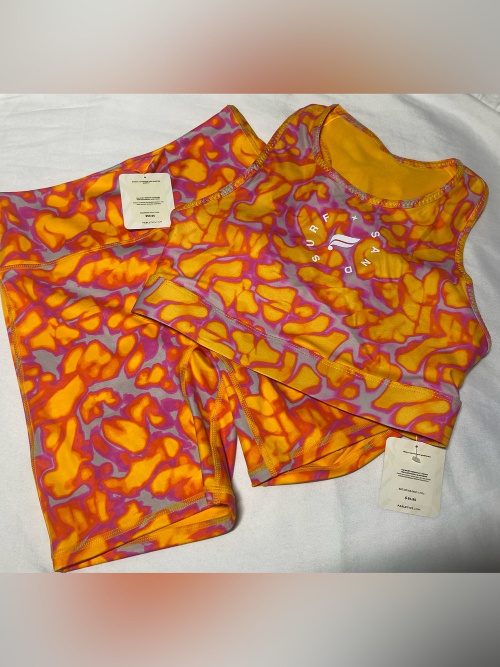 NWT - Fabletics 2- Piece Biker Tank Workout Short Set.